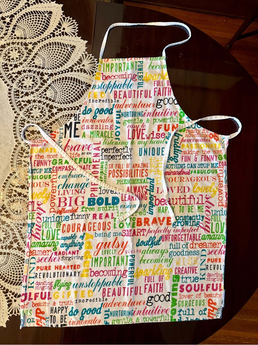 Colorful Word-Print Kitchen Apron